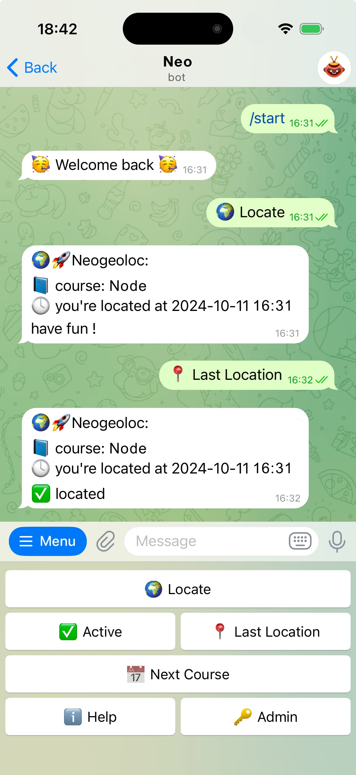 NeoBot interface screenshot