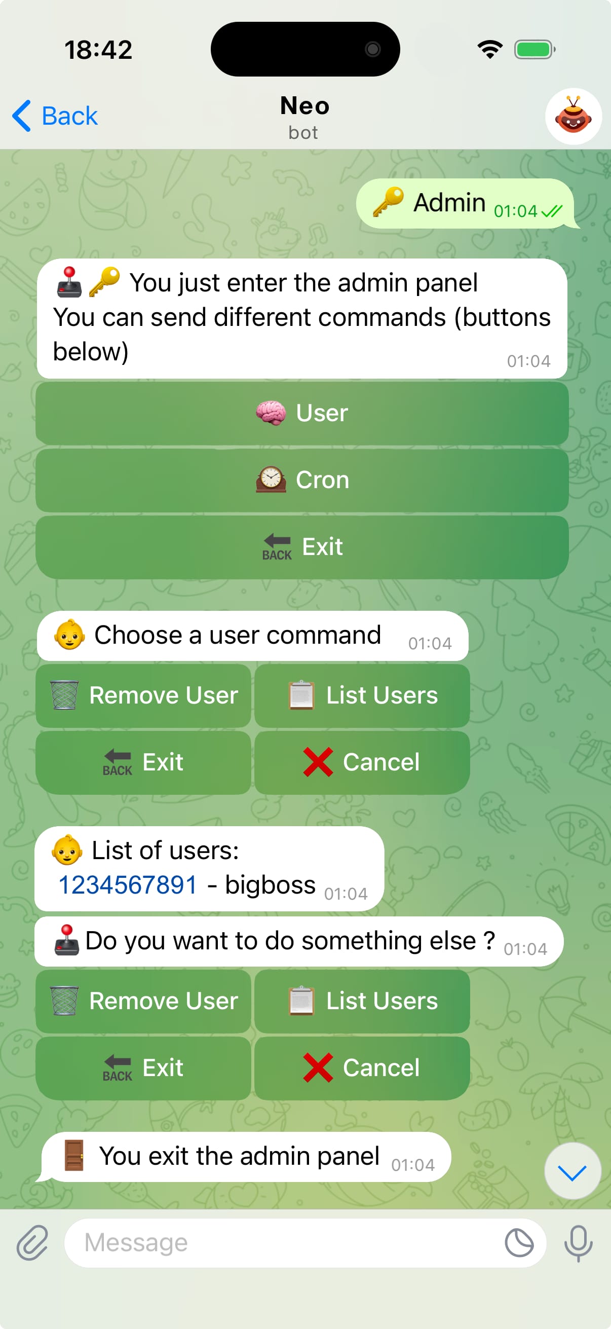 NeoBot interface screenshot