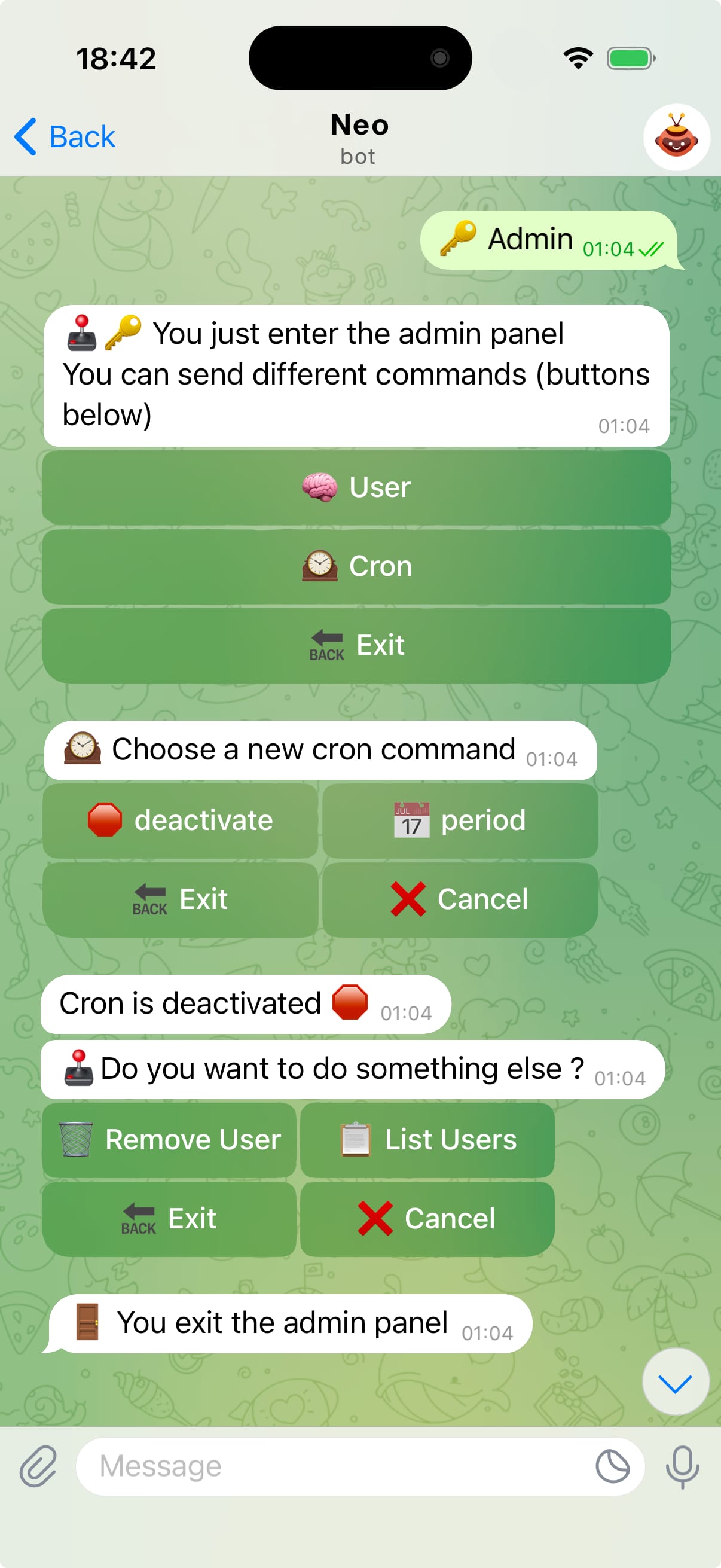 NeoBot interface screenshot