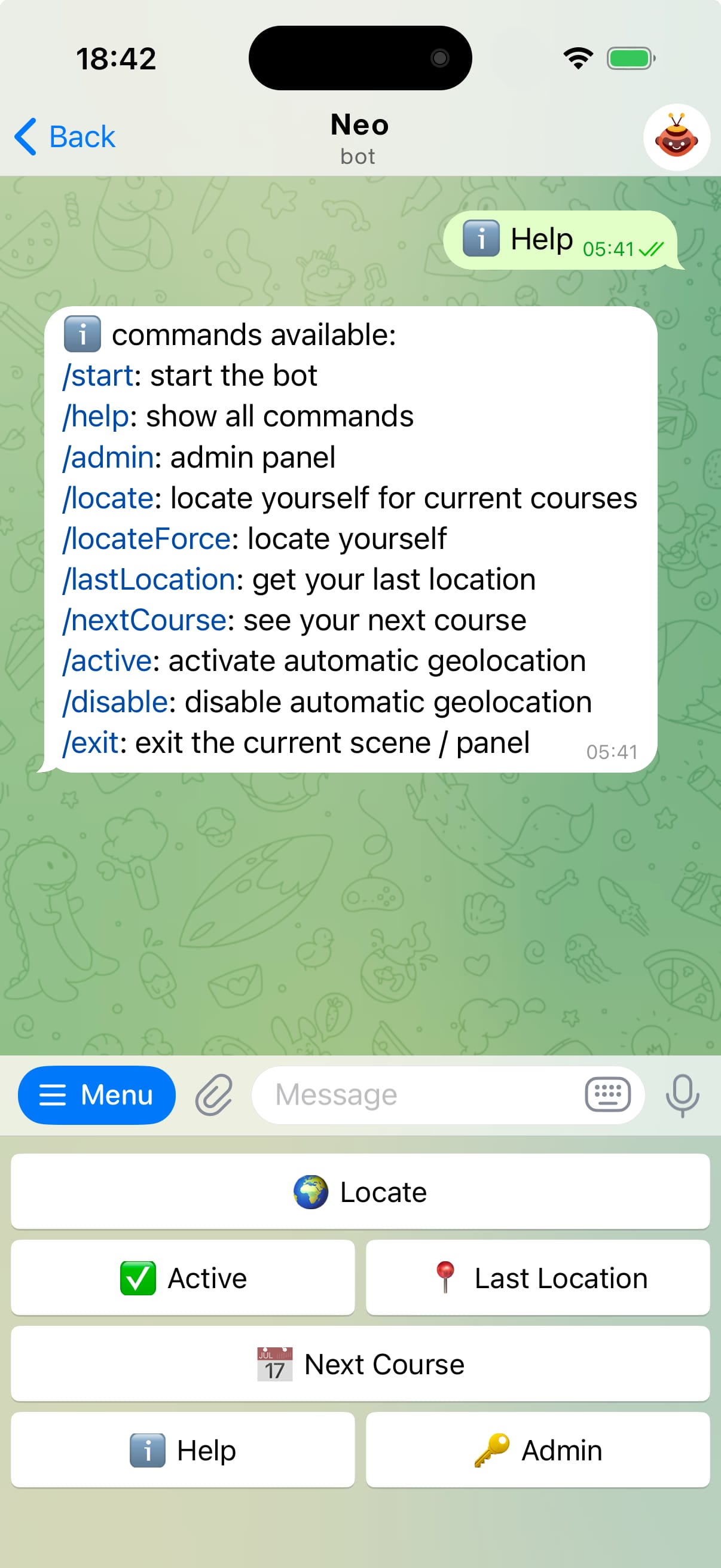 NeoBot interface screenshot
